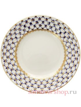 Тарелка десертная 150 мм форма Волна рисунок Кобальтовая сетка Императорский фарфоровый завод