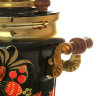 Электрический самовар 1,5 литра с художественной росписью "Земляника на черном фоне" арт. 110588