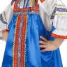 Женский народный костюм "Василиса" детский атласный синий сарафан и блузка 7-12 лет