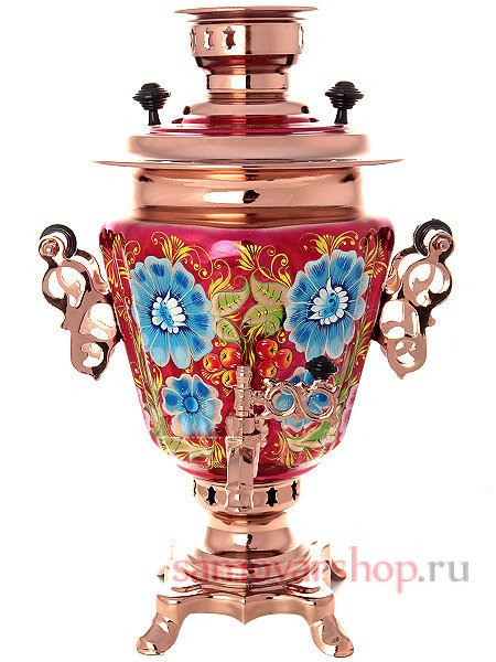 Набор самовар электрический 3 литра с художественной росписью "Васильки", арт. 140451