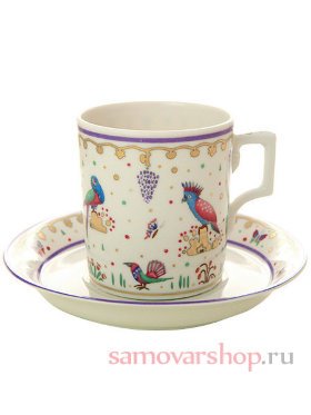 Чайная чашка с блюдцем форма Гербовая рисунок Нескучный сад 2 ИФЗ