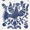 Скатерть "Птица", синяя без кружева, 150х180