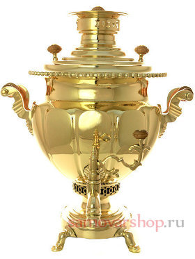 Угольный латунный самовар 6 литров чаша фабрика Воронцова, арт. 433703