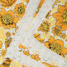 Скатерть Артель "Хохлома", бело-желтая с кружевом, 150х220